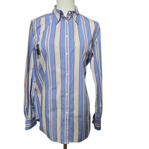 Lauren Ralph Lauren Shirt Womens 4‎ Multi Stripe Long Sleeve Button Up